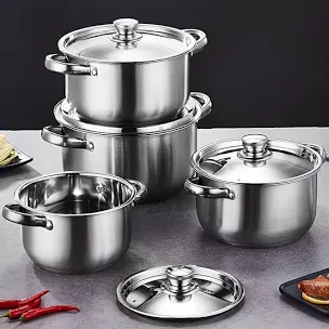 Stainless Steel Soup Pot- 8 Pieces ( SCS-455) - Image 4