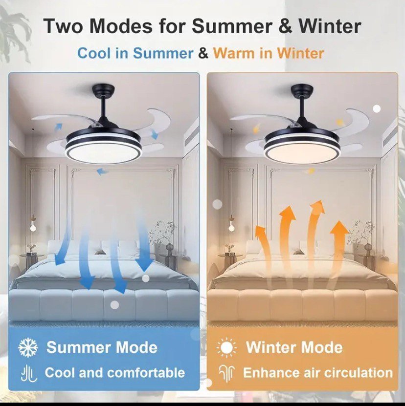 Smart Ceiling Fan with Remote and LED Light - Image 3